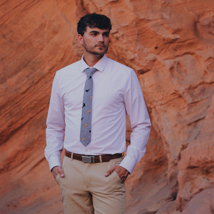 Light-Gray Bird Tie