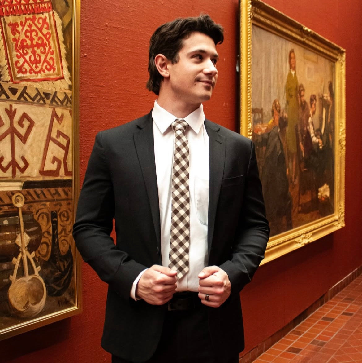 Brown and White Plaid