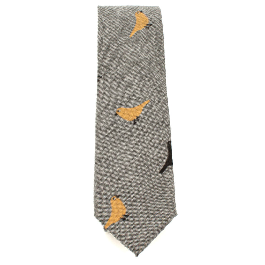Light-Gray Bird Tie