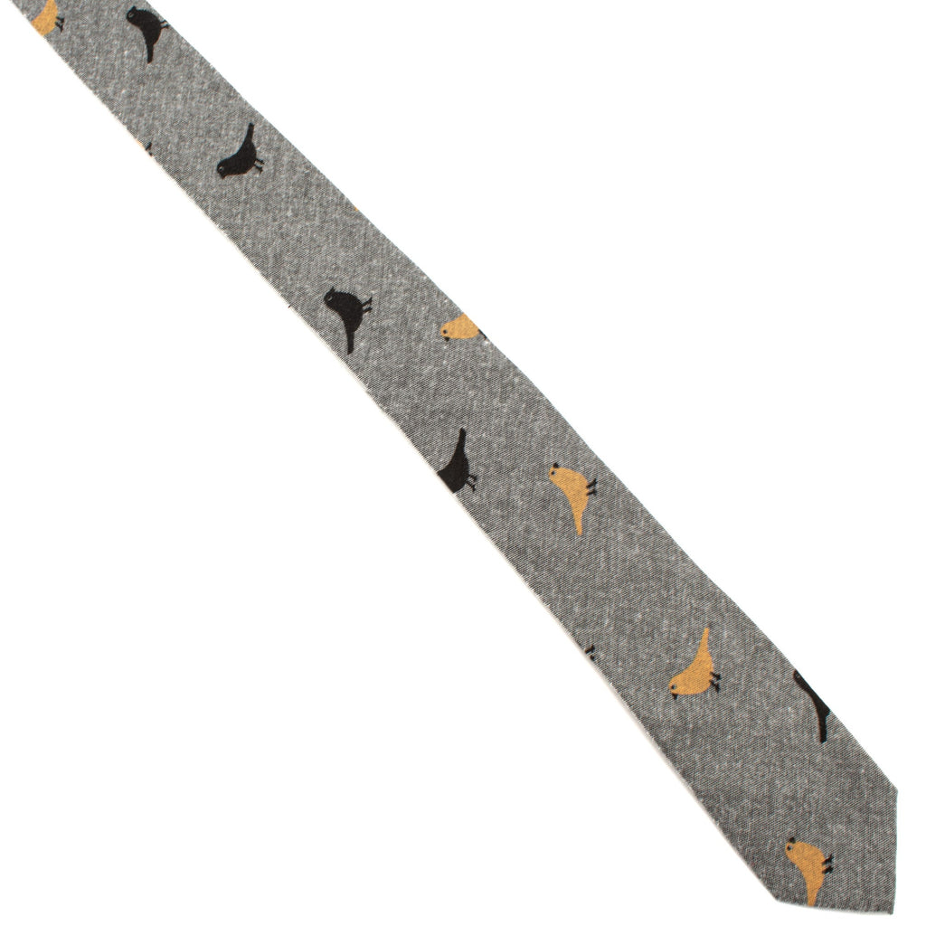 Light-Gray Bird Tie