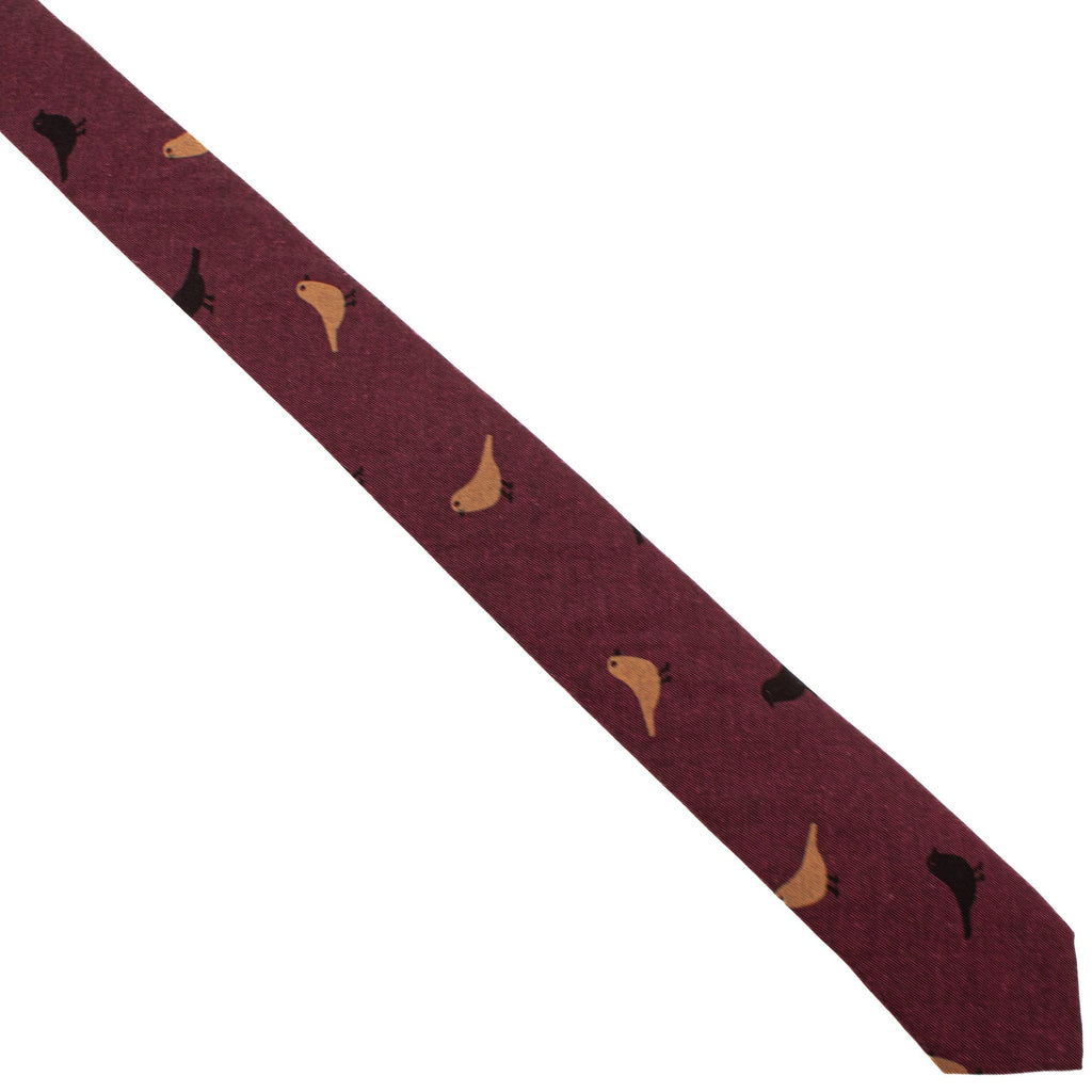 Maroon Bird Tie
