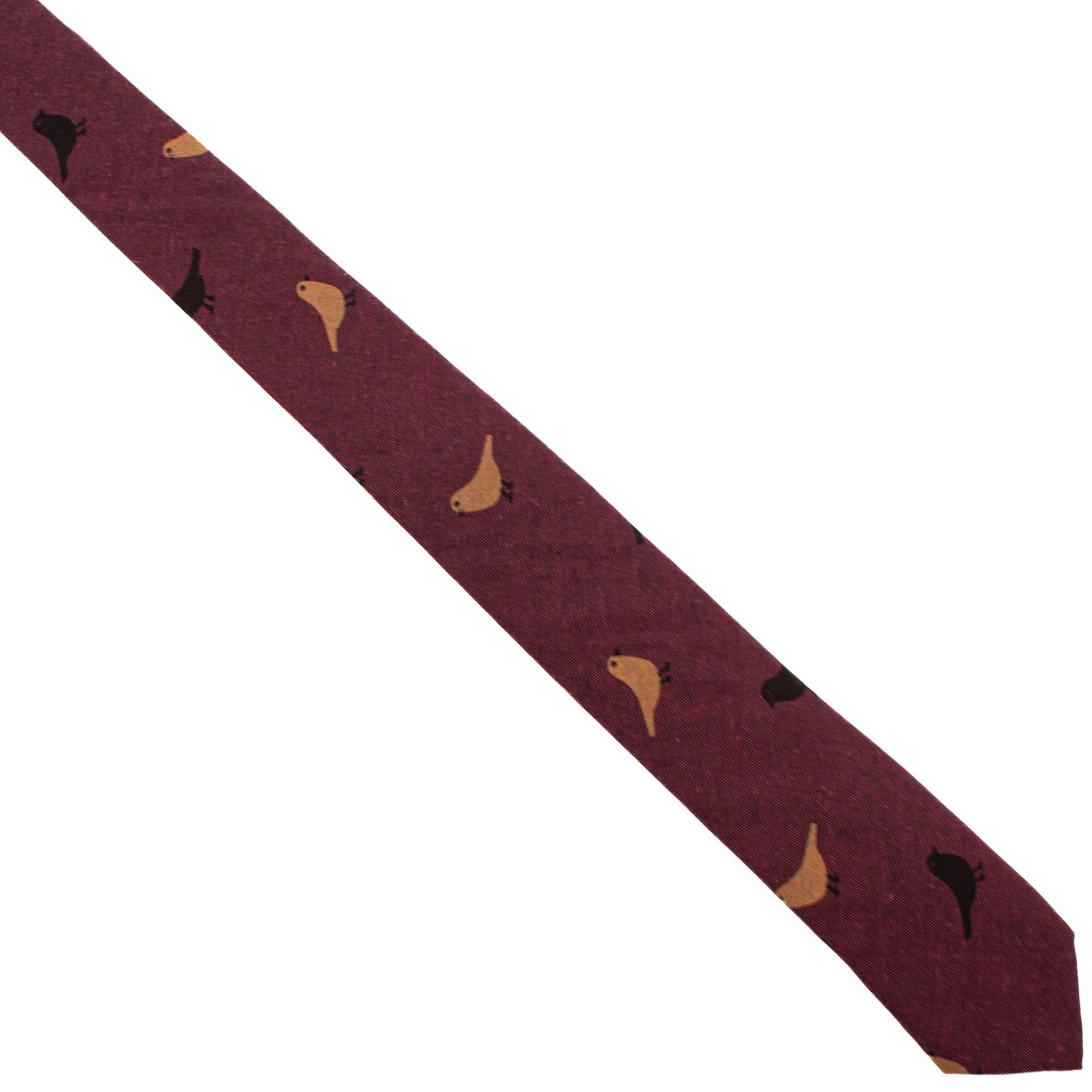 Maroon Bird Tie
