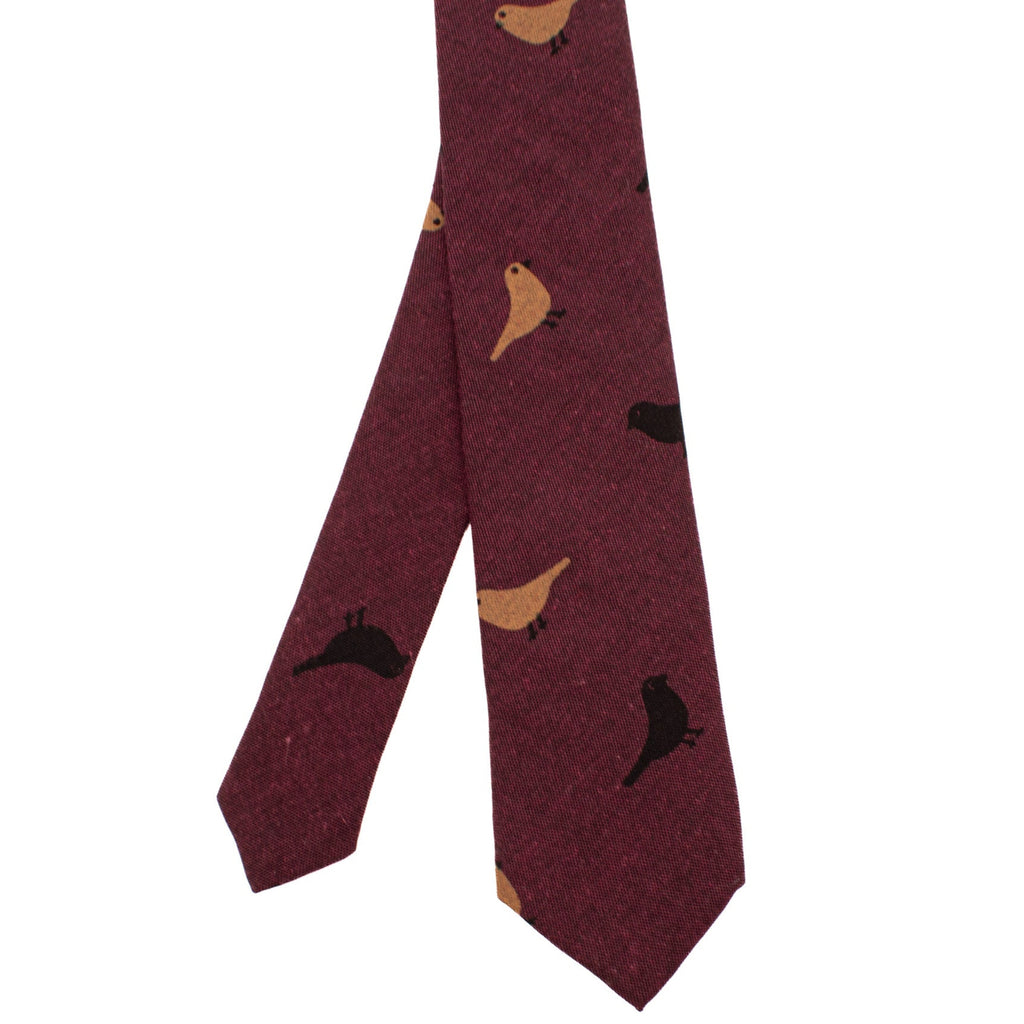 Maroon Bird Tie