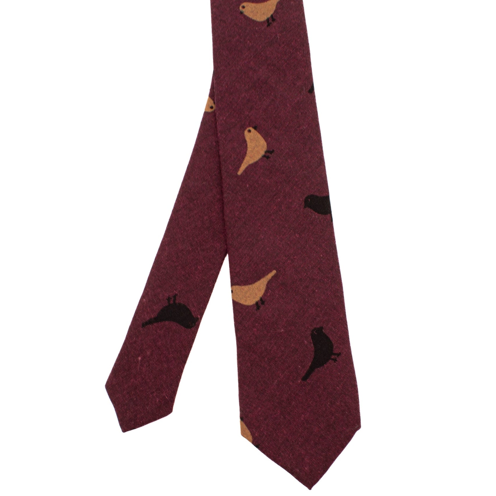 Maroon Bird Tie