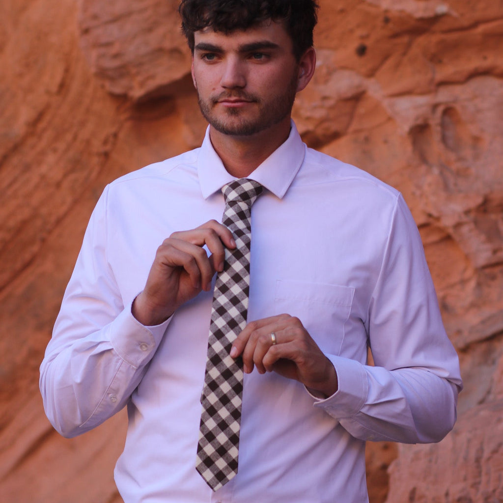 Brown and White Plaid